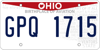 OH license plate GPQ1715