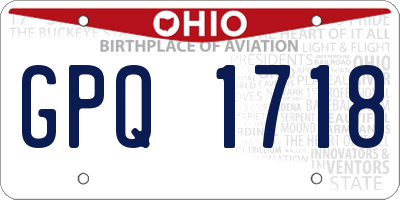 OH license plate GPQ1718