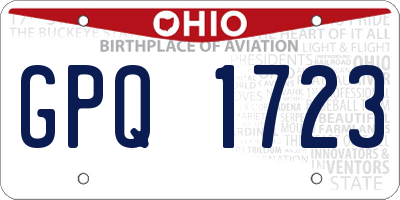 OH license plate GPQ1723