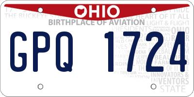 OH license plate GPQ1724