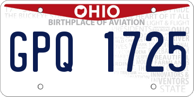 OH license plate GPQ1725