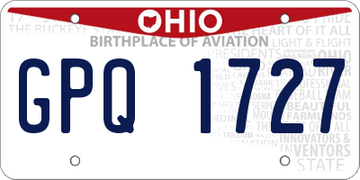 OH license plate GPQ1727