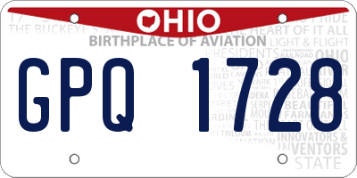 OH license plate GPQ1728