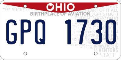 OH license plate GPQ1730