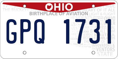 OH license plate GPQ1731