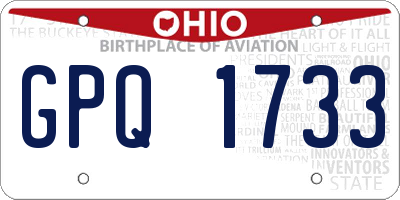 OH license plate GPQ1733