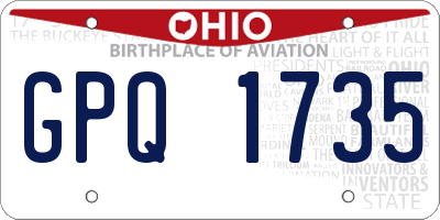 OH license plate GPQ1735