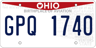 OH license plate GPQ1740