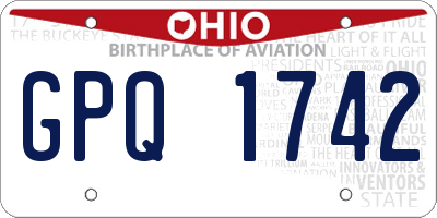 OH license plate GPQ1742