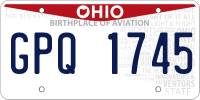 OH license plate GPQ1745