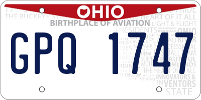 OH license plate GPQ1747