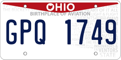 OH license plate GPQ1749