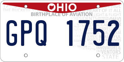 OH license plate GPQ1752