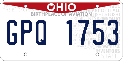 OH license plate GPQ1753