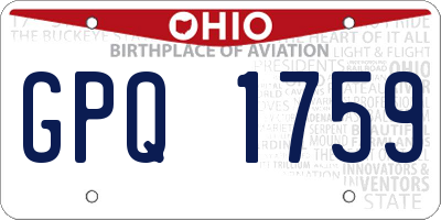 OH license plate GPQ1759