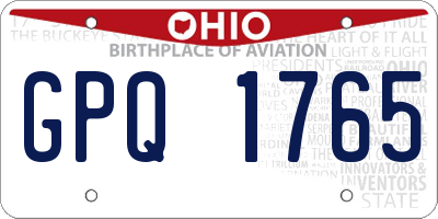 OH license plate GPQ1765