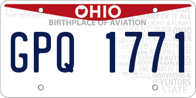 OH license plate GPQ1771
