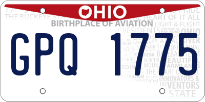 OH license plate GPQ1775