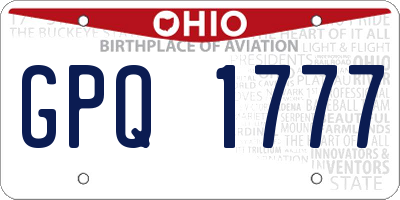 OH license plate GPQ1777
