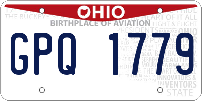 OH license plate GPQ1779
