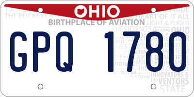 OH license plate GPQ1780