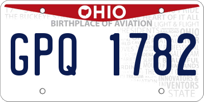 OH license plate GPQ1782