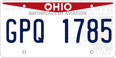 OH license plate GPQ1785