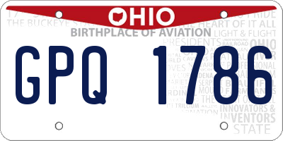 OH license plate GPQ1786