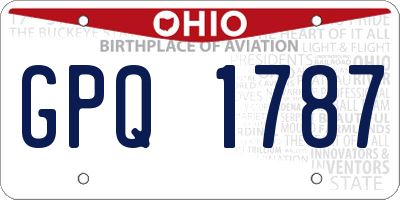 OH license plate GPQ1787