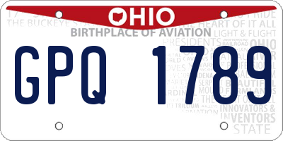 OH license plate GPQ1789