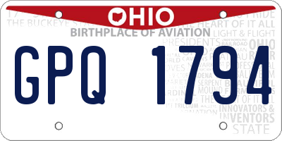 OH license plate GPQ1794