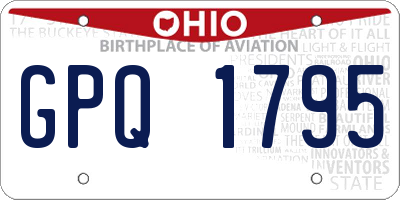 OH license plate GPQ1795