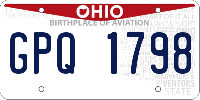 OH license plate GPQ1798