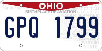 OH license plate GPQ1799