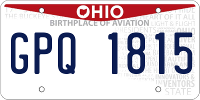 OH license plate GPQ1815