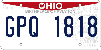 OH license plate GPQ1818