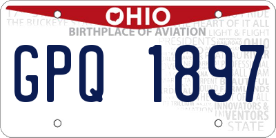 OH license plate GPQ1897