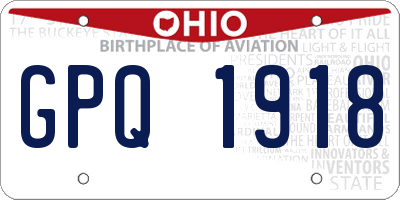 OH license plate GPQ1918