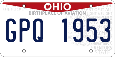 OH license plate GPQ1953