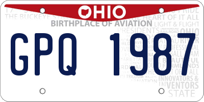 OH license plate GPQ1987