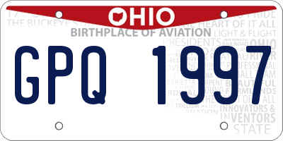 OH license plate GPQ1997