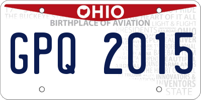 OH license plate GPQ2015