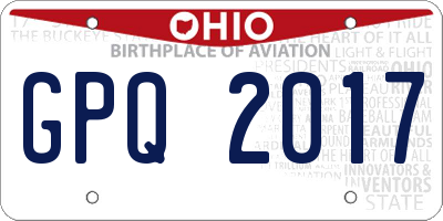 OH license plate GPQ2017