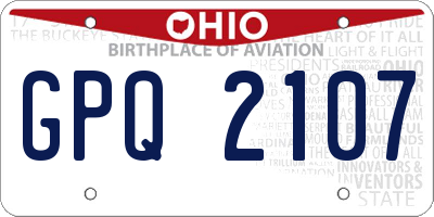 OH license plate GPQ2107