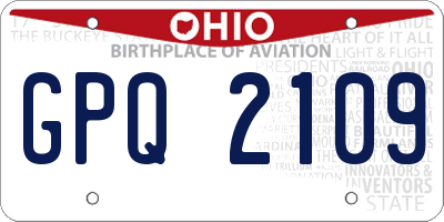 OH license plate GPQ2109