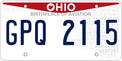 OH license plate GPQ2115