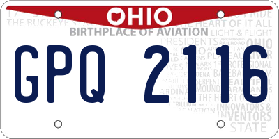 OH license plate GPQ2116
