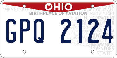 OH license plate GPQ2124
