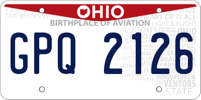 OH license plate GPQ2126