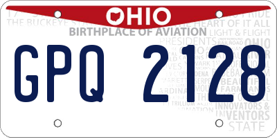 OH license plate GPQ2128